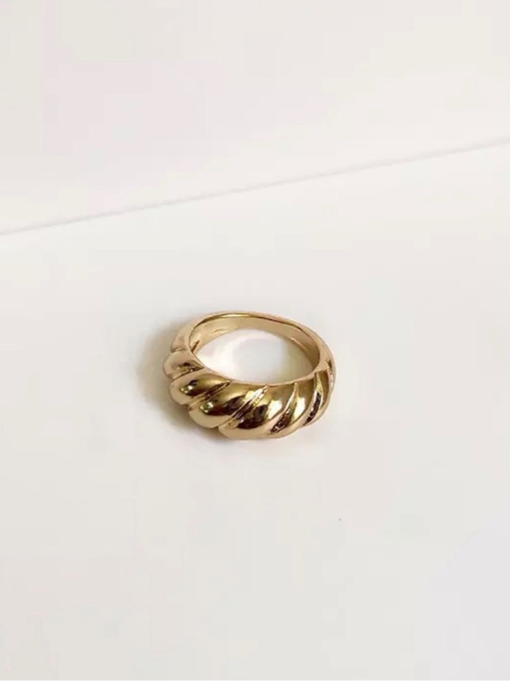 Gold croissant Ring - Women Jewelry
